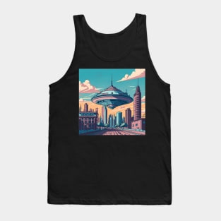 UFO in a city Tank Top